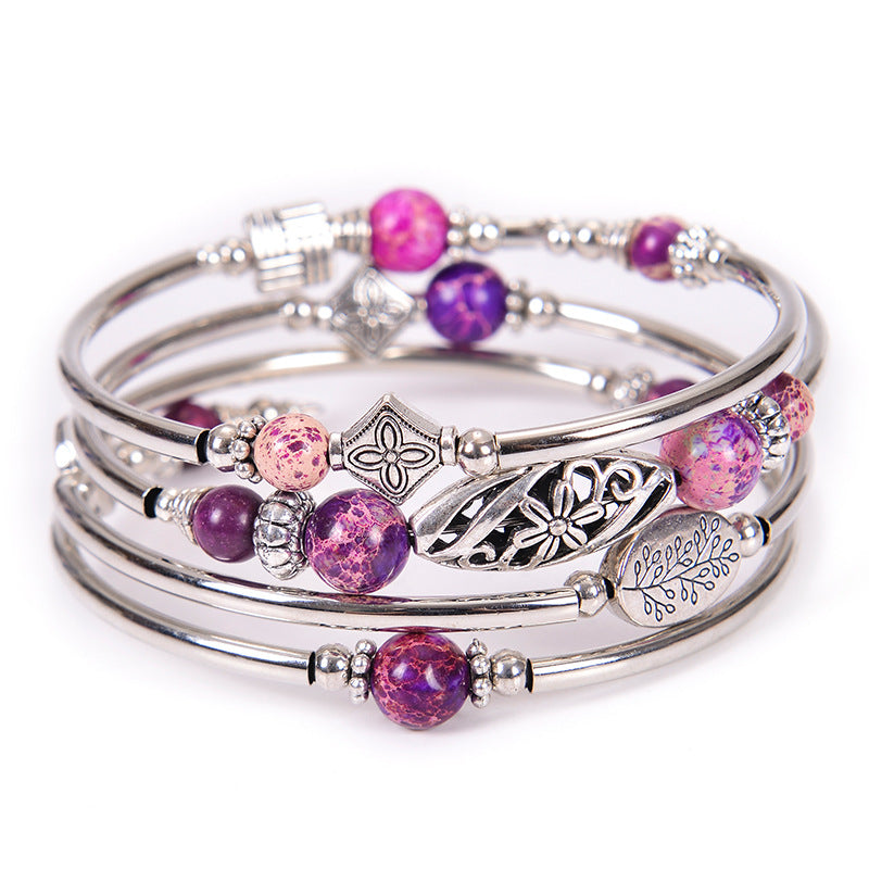 Bohemian Multi-layer Emperor Stone Winding Bracelet Four-layer Natural Stone Beaded Winding Bracelet Women's Jewelry Bohemian Multi-layer Emperor Stone Winding Bracelet Four-layer Natural Stone Beaded Winding Bracelet Women's Jewelry